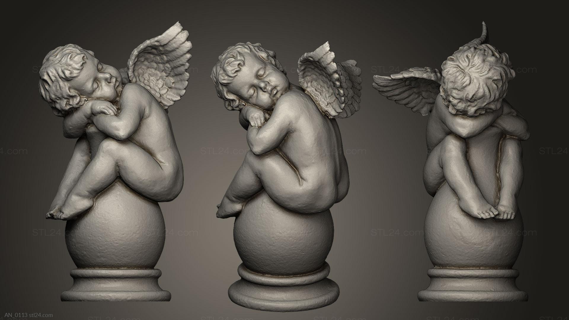 3d модели ангелы (Херувим 3D Зефир, AN_0113) 3D модель для ЧПУ станка